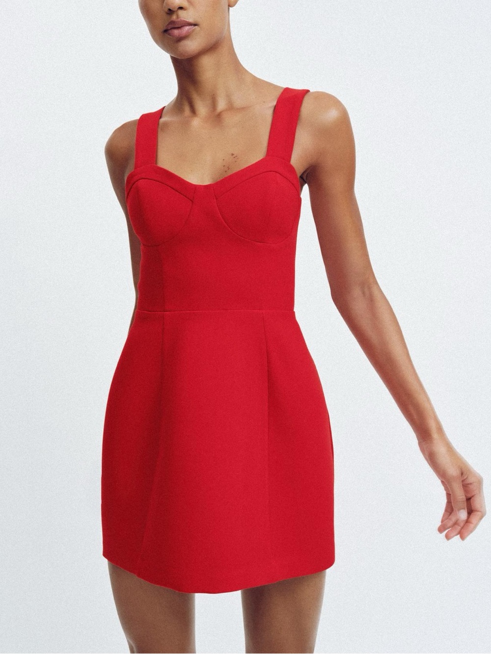 Zara Sleeveless Corset Mini Dress in Red NWT